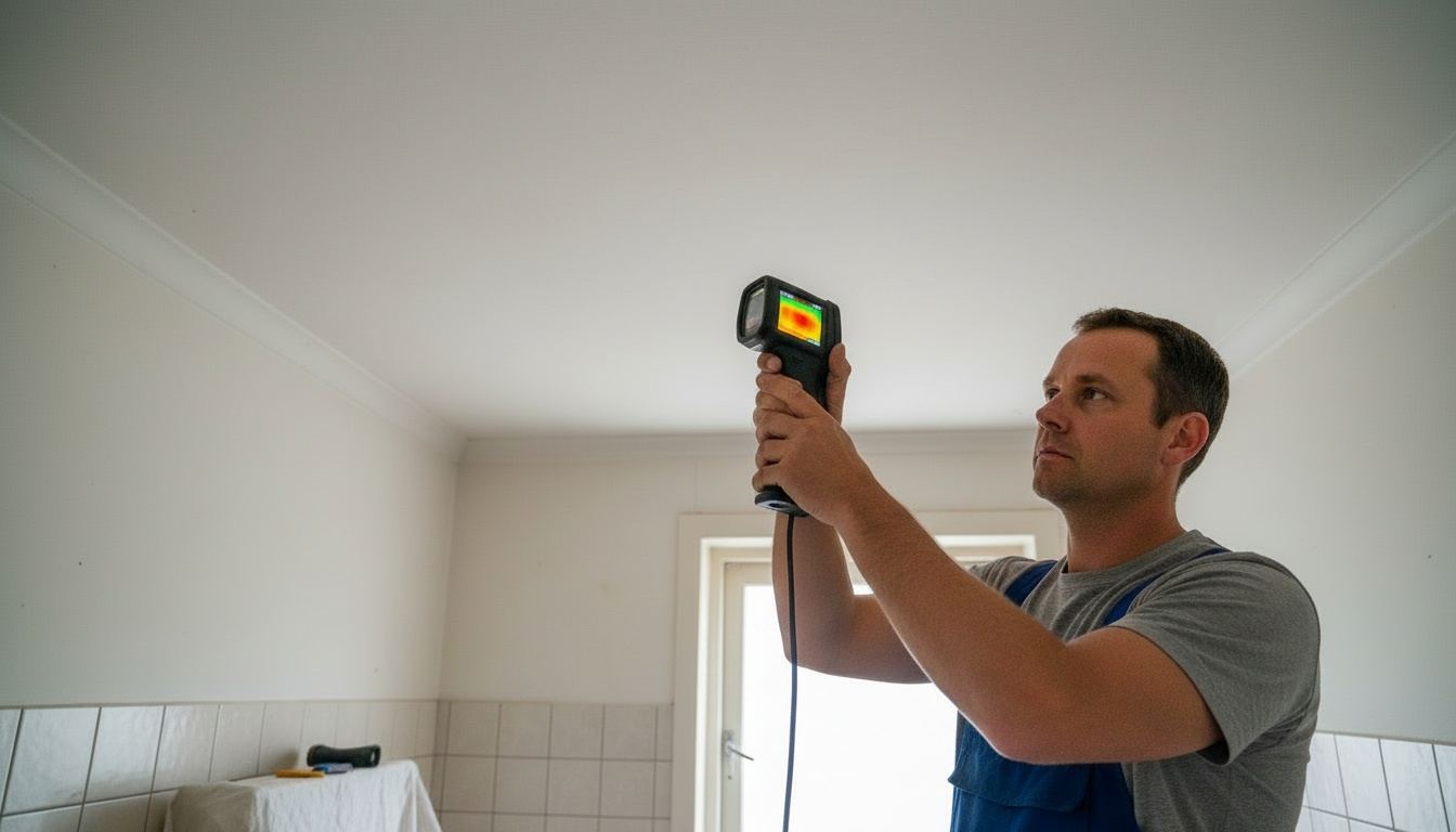 Na: hetzelfde plafond, droog en hersteld